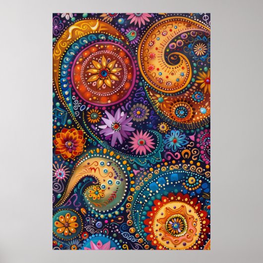 Aboriginal Dot 絵画's: Dreamtime Stories Art ポスター (正面)