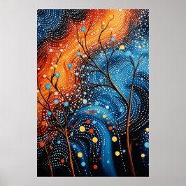 Aboriginal Dot 絵画's: Dreamtime Stories Art ポスター