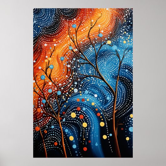 Aboriginal Dot 絵画's: Dreamtime Stories Art ポスター (正面)