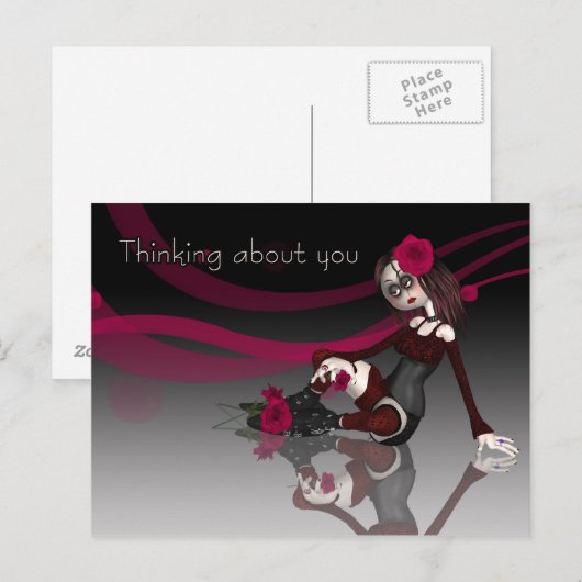 About 考え You - Gothic Rag Doll With Gothic Rag Dol ポストカード (正面/裏面)