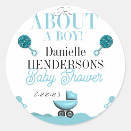 About a Boy Baby Shower招待状シール ラウンドシール