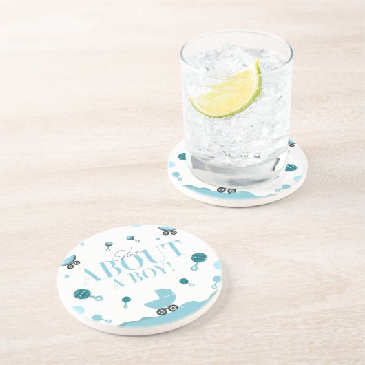 About a Boy Baby Shower招待状招待状抱き枕 コースター (側面)