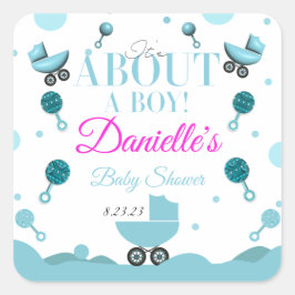 About a Boy Baby Shower招待状招待状抱き枕 スクエアシール