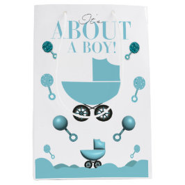 About a Boy Baby Shower招待状招待状抱き枕 ミディアムペーパーバッグ