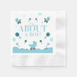 About a Boy Baby Shower招待状招待状抱き枕 縁ありカクテルナプキン