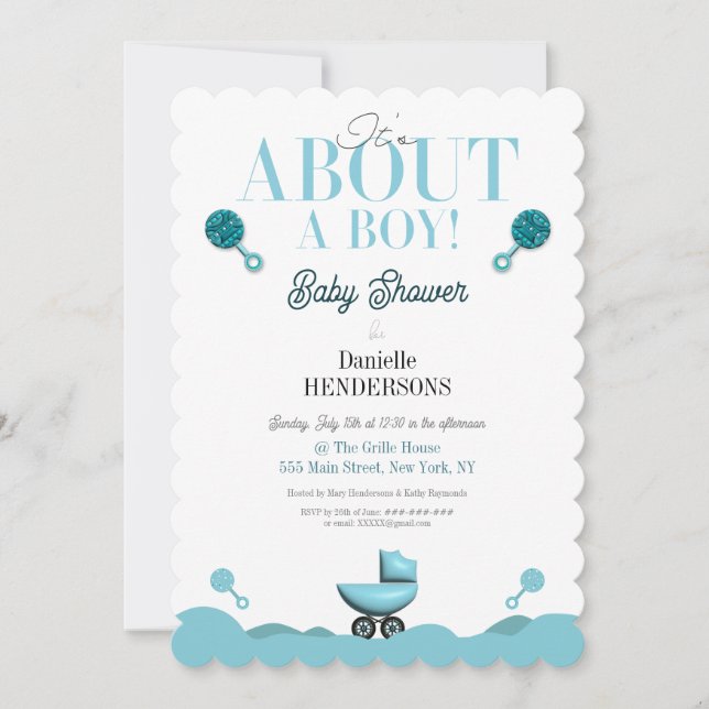 About a Boy Baby Shower招待状招待状 (正面)