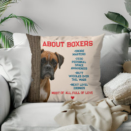 About Boxers Funny & Loving Boxer Dog Quote Design クッション