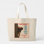 About Boxers Funny & Loving Boxer Dog Quote Design ラージトートバッグ (裏面)