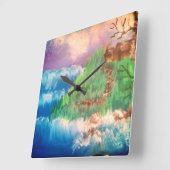 About to get washed away スクエア壁時計 (傾斜)