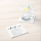 About Us 結婚's Fuple Factsトレンディー スクエアペーパーコースター (インサイチュ)