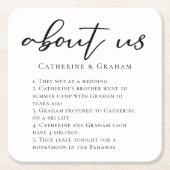 About Us 結婚's Fuple Factsトレンディー スクエアペーパーコースター (正面)