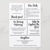 About Us Fun Minimalist Wedding Program プログラム (裏面)