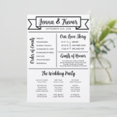 About Us Fun Minimalist Wedding Program プログラム (スタンド正面)