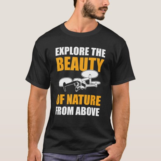 Above Drone Flから自然の美しいを探索する Tシャツ (正面)