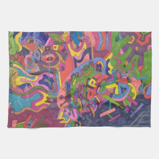 "Above the Storm"抽象芸術・アート キッチンタオル (横)