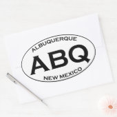 ABQ – アルバカーキニューメキシコ 楕円形シール (封筒)