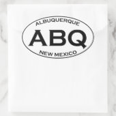 ABQ – アルバカーキニューメキシコ 楕円形シール (バッグ)