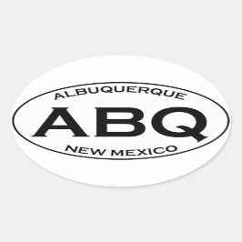 ABQ – アルバカーキニューメキシコ 楕円形シール
