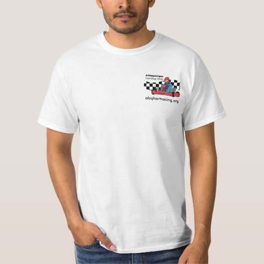 ABQ kartingクラブTシャツの白 Tシャツ (正面)