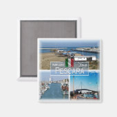 ABR007 PESCARA, Abruzzo，イタリア，冷蔵庫 マグネット (正面/裏面)