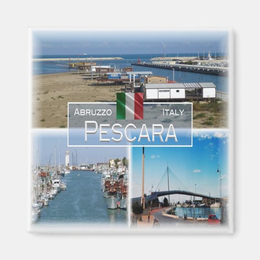 ABR008 PESCARA, Abruzzo,イタリア,冷蔵庫 マグネット (正面)