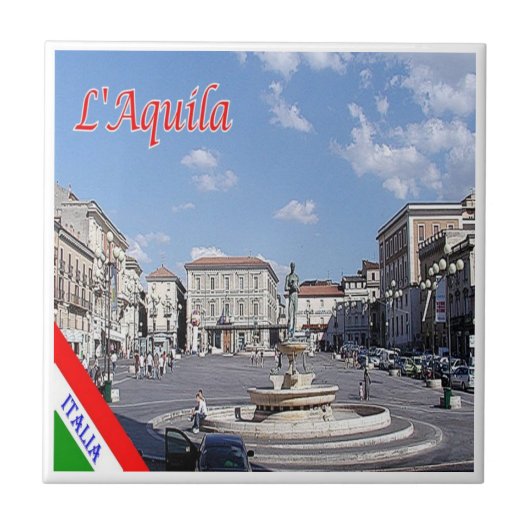 ABR012 L' AQUILA, Abruzzo，イタリア， タイル (正面)