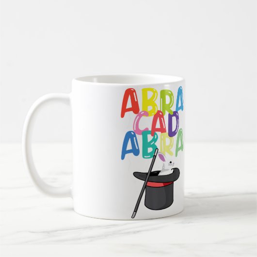 Abracadabra Magician Rabbit In A Hat Magic Wand コーヒーマグカップ (左)