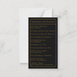 Abraham Hicks LOA 22プロセスリストブラックポケット ノートカード