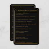 Abraham Hicks LOA 22プロセス一覧ブラックカード 招待状 (正面/裏面)