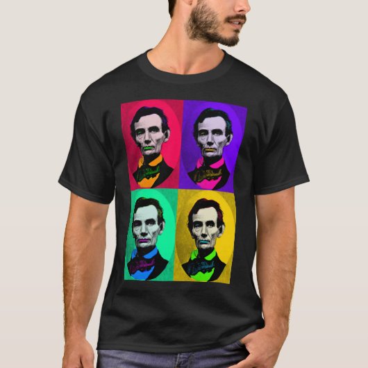 Abraham Lincoln 1858年ポップ・アートの美術解釈 Tシャツ (正面)