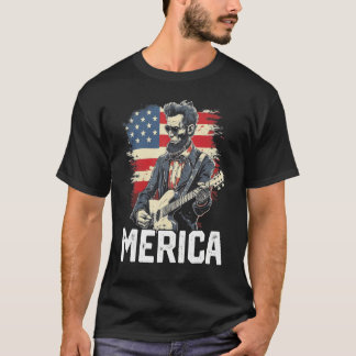 Abraham Lincoln 4th of July American Flag Country  Tシャツ