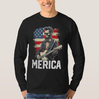 Abraham Lincoln 4th of July American Flag Country  Tシャツ