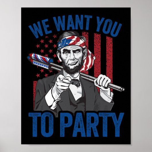 Abraham Lincoln 4th Of July Shirt Men American Usa ポスター (正面)