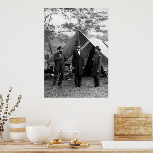 ABRAHAM LINCOLN at ANTIETAM BATTLEFIELD 1862 ポスター (キッチン)