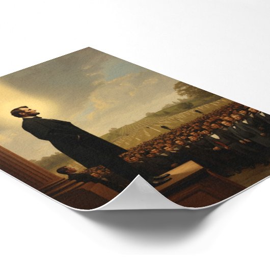 Abraham Lincoln Delivering the Gettysburg Address ポスター (角)