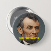 Abraham Lincoln For President Button 缶バッジ (正面&裏面)
