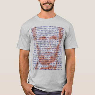 Abraham Lincoln & Gettysburgの住所(Red & Blue) Tシャツ