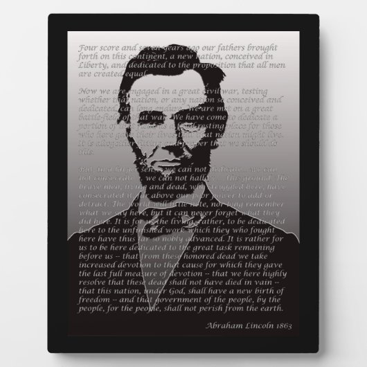 Abraham Lincoln & Gettysburg住所プラーク フォトプラーク (正面)