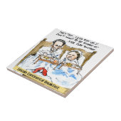 Abraham Lincoln & Mary Todd ベッドで朝食 タイル (側面)