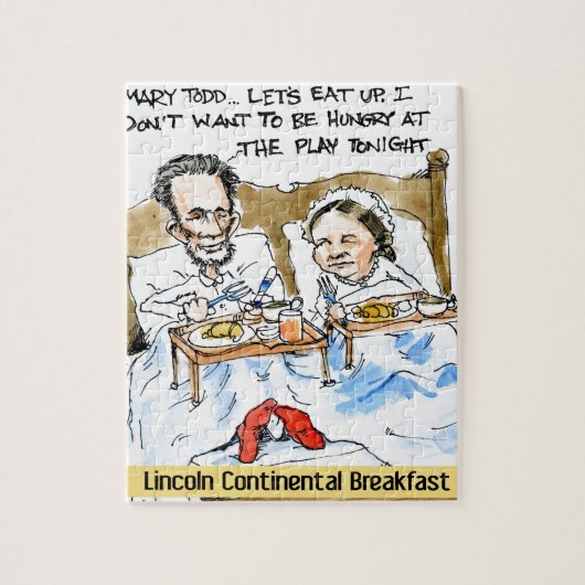 Abraham Lincoln & Mary Todd 朝食はベッドで ジグソーパズル (縦)