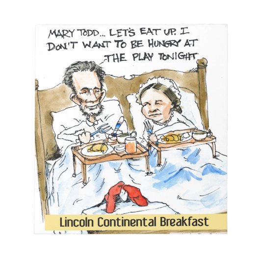 Abraham Lincoln & Mary Todd 朝食はベッドで ノートパッド (正面)