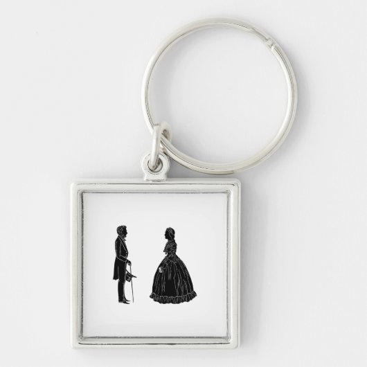abraham lincoln mary todd lincoln silhouette キーホルダー (正面)