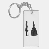 abraham lincoln mary todd lincoln silhouette キーホルダー (正面左)
