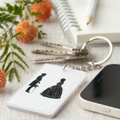 abraham lincoln mary todd lincoln silhouette キーホルダー (正面右)