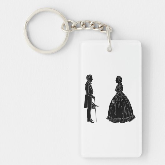 abraham lincoln mary todd lincoln silhouette キーホルダー (正面)