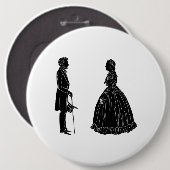 abraham lincoln mary todd lincoln silhouette 缶バッジ (正面&裏面)