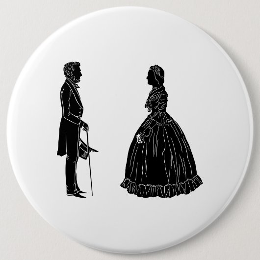 abraham lincoln mary todd lincoln silhouette 缶バッジ (正面)