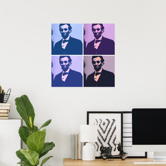 Abraham Lincoln Pop Art ポスター (ホームオフィス)