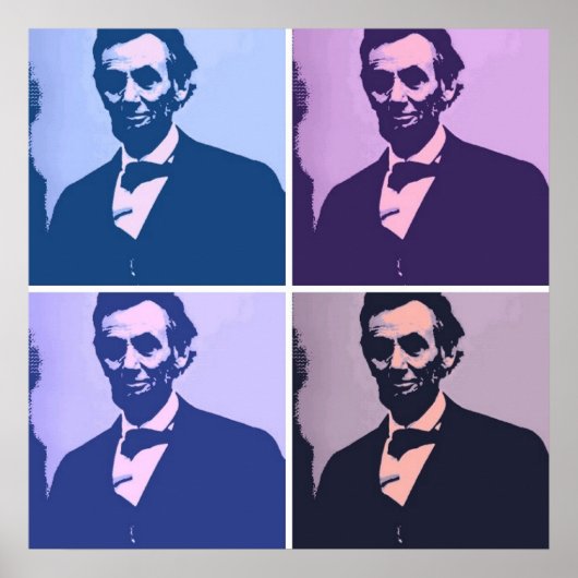 Abraham Lincoln Pop Art ポスター (正面)