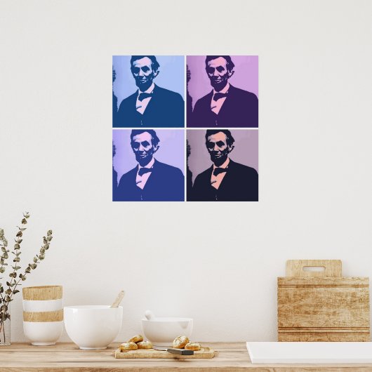 Abraham Lincoln Pop Art ポスター (キッチン)